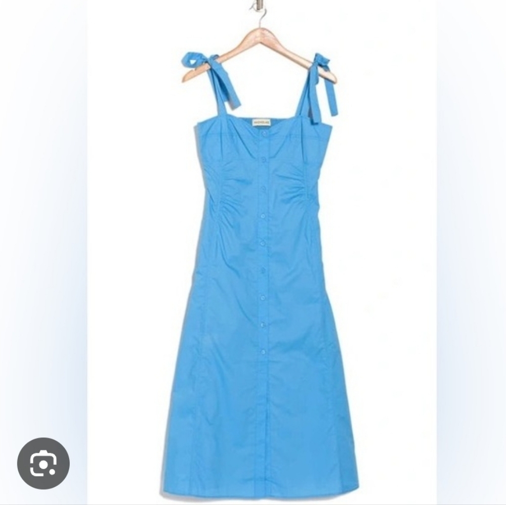 NICHOLAS Tatianna Tie Strap Cotton Midi Dress